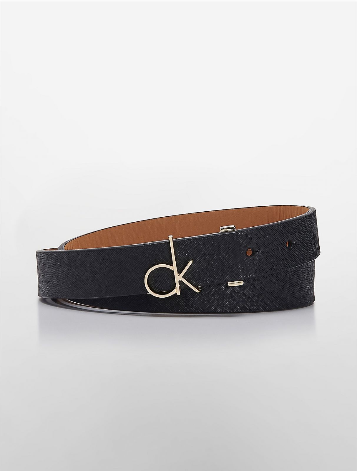 Calvin Klein dámský kožený pásek Ck logo plaque