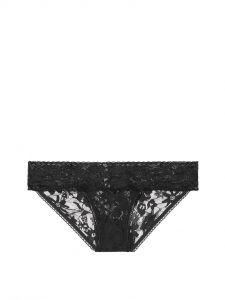 Victoria's Secret dámské krajkové kalhotky Floral černé | S