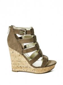 GUESS boty Tyfany Gladiator Wedge Sandals - medium brown fabric