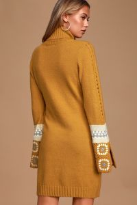 Lulus dámské svetrové šaty It's Groovy Knit Turtleneck