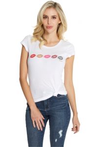 GUESS dámské tričko Stona Lip Graphic Tee | S