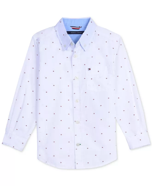Tommy Hilfiger značková košile pro chlapečka Printed Cotton Shirt
