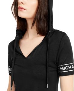 Michael Kors dámské šaty MKGO Logo-Sleeve Hoodie