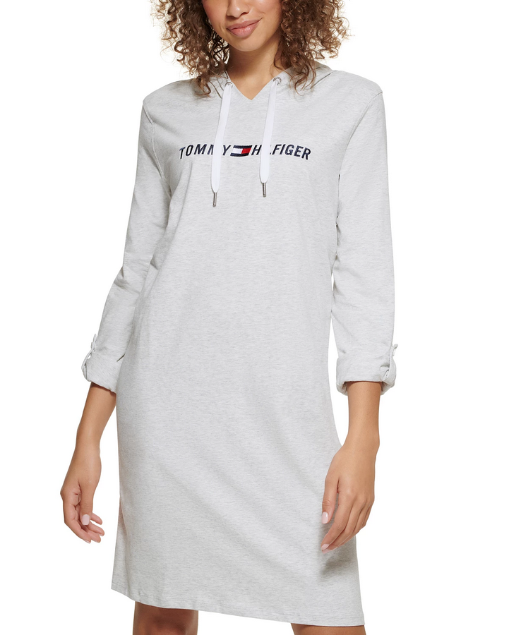 Tommy Hilfiger dámské šaty Logo-Print Hoodie