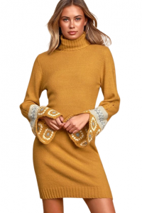 Lulus dámské svetrové šaty It's Groovy Knit Turtleneck