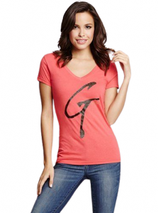 GUESS dámské tričko Dorine Flocked Logo Tee | XS, S