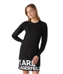 KARL LAGERFELD PARIS dámské šaty FRENCH TERRY LOGO HEM  | L