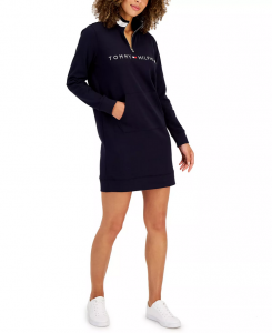 Tommy Hilfiger dámské šaty  Logo Funnel-Neck  | XS, S, M, L, XL