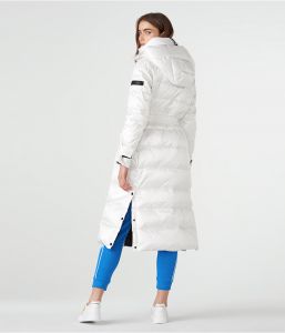 KARL LAGERFELD dlouhá zimní péřová bunda, kabát CONTRAST AKCE