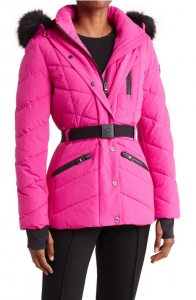 Michael Kors dámská,zimní, bunda s páskem růžová | XS