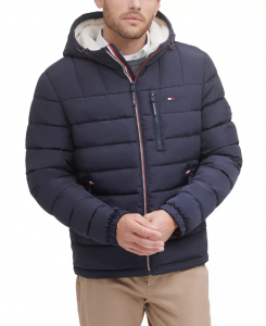 Tommy Hilfiger prošívaná zimní pánská bunda Sherpa | XL, XXL