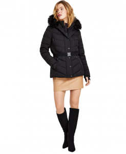 Michael Kors dámská zimní bunda s páskem a kapucí | XS, S, M, L, XL, XXL