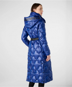 KARL LAGERFELD PARIS dlouhý zimní prošívaný péřový kabát, bunda IRIDESCENT  | S, M, L