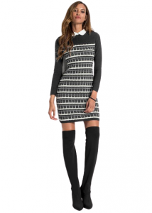 VENUS dámské svetrové šaty Collared  | XS, S, M