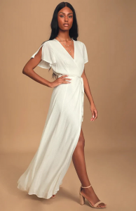 Lulus dámské šaty Heart of Marigold Wrap Maxi Dress | S