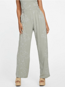 GUESS dámské lněné kalhoty Naime s vyšíváním | XS, S, M, L, XL