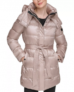 KARL LAGERFELD PARIS dámská zimní,péřová,prošívaná bunda Belted  | XS, S, M, L, XL
