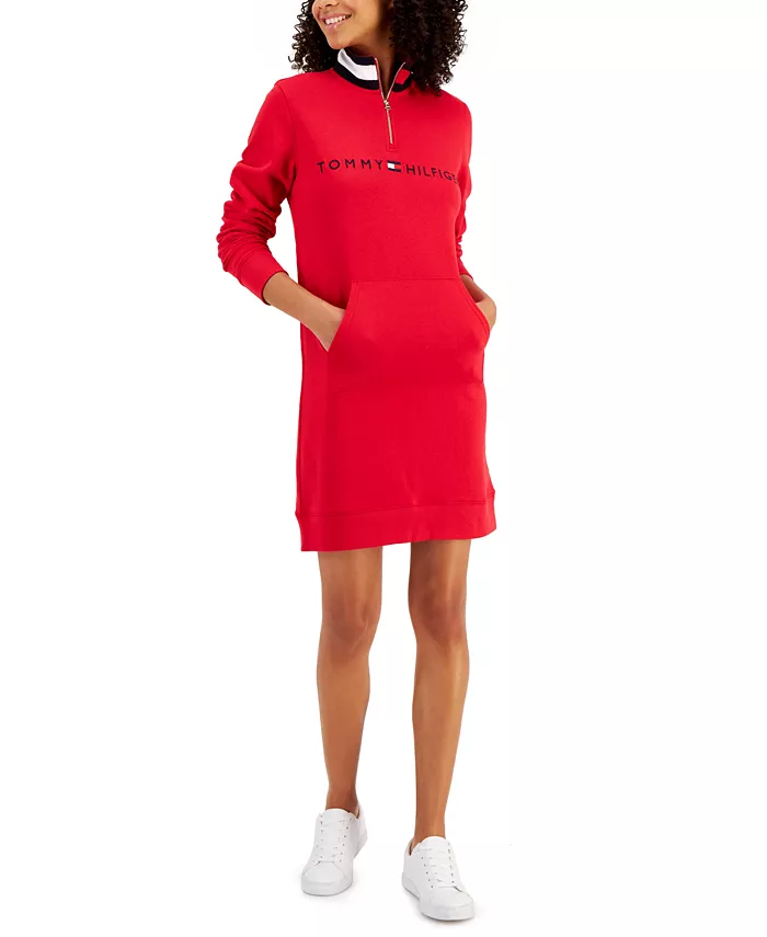 Tommy Hilfiger dámské mikinové šaty Logo Funnel AKCE