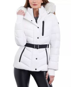 Michael Kors dámská zimní bunda s páskem a kapucí | XS, S, M, L, XL, XXL
