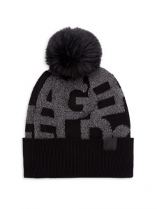  Karl Lagerfeld dámská zimní čepice Pom Pom Faux Fur  | univerzální