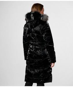 KARL LAGERFELD PARIS dlouhá péřová zimní bunda, kabát Liquid AKCE