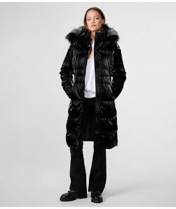KARL LAGERFELD PARIS dlouhá péřová zimní bunda, kabát Liquid AKCE