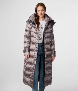 KARL LAGERFELD dlouhá zimní péřová prošívaná bunda, kabát CONTRAST | XS, S, M, L, XL