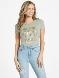 GUESS dámské tričko Eco Roses | XS, S, M, L, XL, XXL