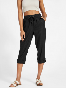 GUESS dámské lněné capri kalhoty Charlotte  | XS, S, M, L, XL