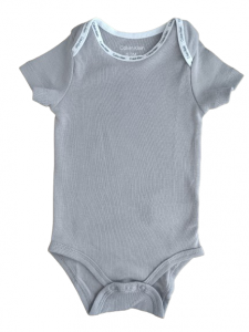 Calvin Klein šedé bodýčko pro miminko z organické bavlny | 0 - 3 m , 3 - 6 m, 6 - 9  m, 12 m, 18 m