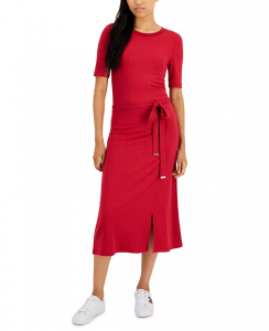 Tommy Hilfiger dámské šaty Ribbed Belted  | S, M, L, XL