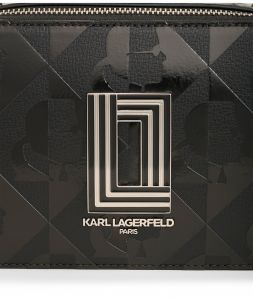 KARL LAGERFELD dámská kožená kabelka crossbody Simone Double Karl