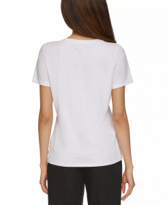KARL LAGERFELD dámské tričko Women's Metallic Logo Print T-Shirt