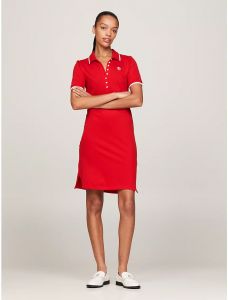 Tommy Hilfiger dámské červené šaty Polo