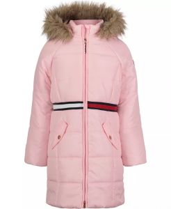 Tommy Hilfiger dětská, dívčí zimní bunda, kabát Signature | 98, 122
